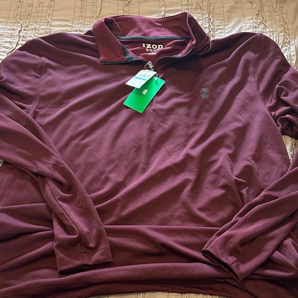 IZOD Men's Maroon Golf 1/4 zip